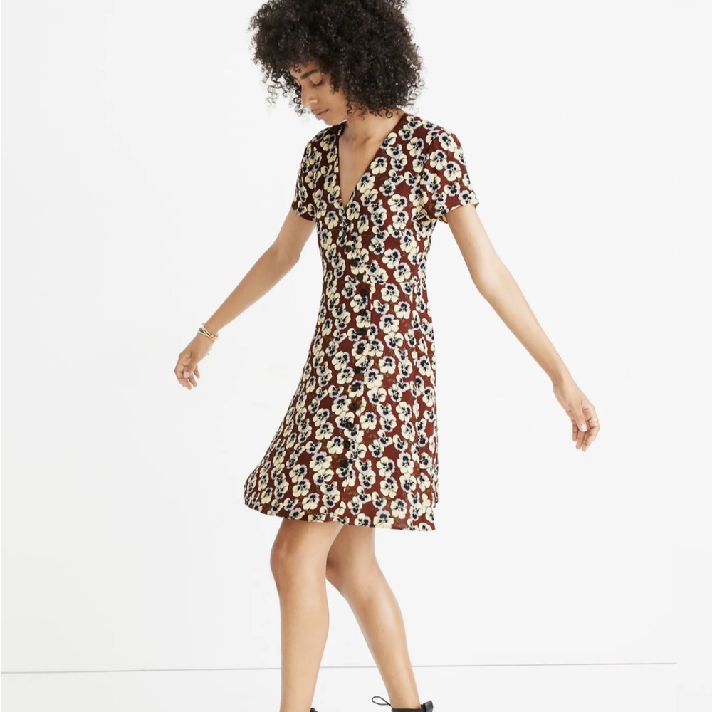 Madewell Rust Floral Mini Dress